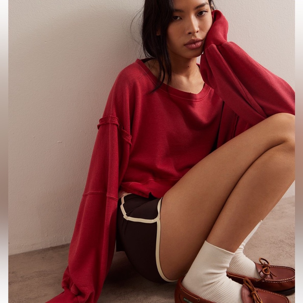 Red we the free Camden sweatshirt cropped